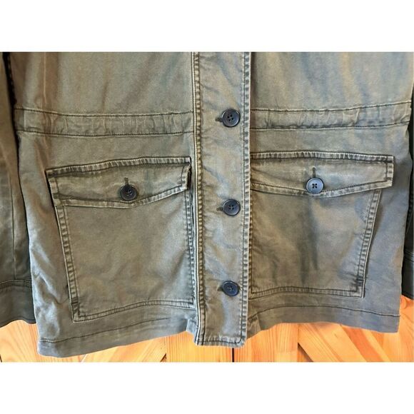 Lucky Brand Size Small Olive Green Utility Cargo Jacket Military Lyocell (0719) - Picture 4 of 8